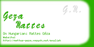 geza mattes business card